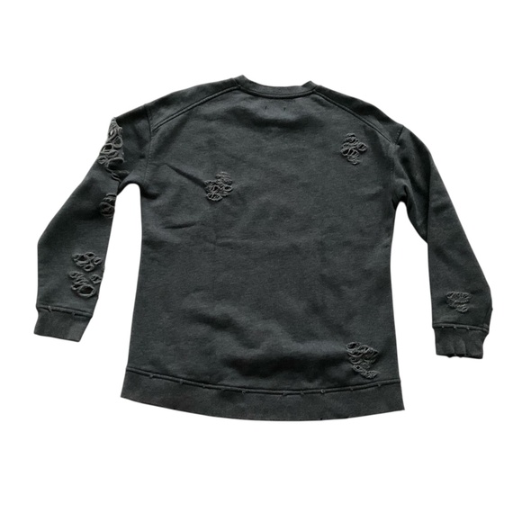 Joe's Collection Women Distressed Sweatshirt Sz S Gray Side Zip Grunge Rebel Y2K - Picture 2 of 10